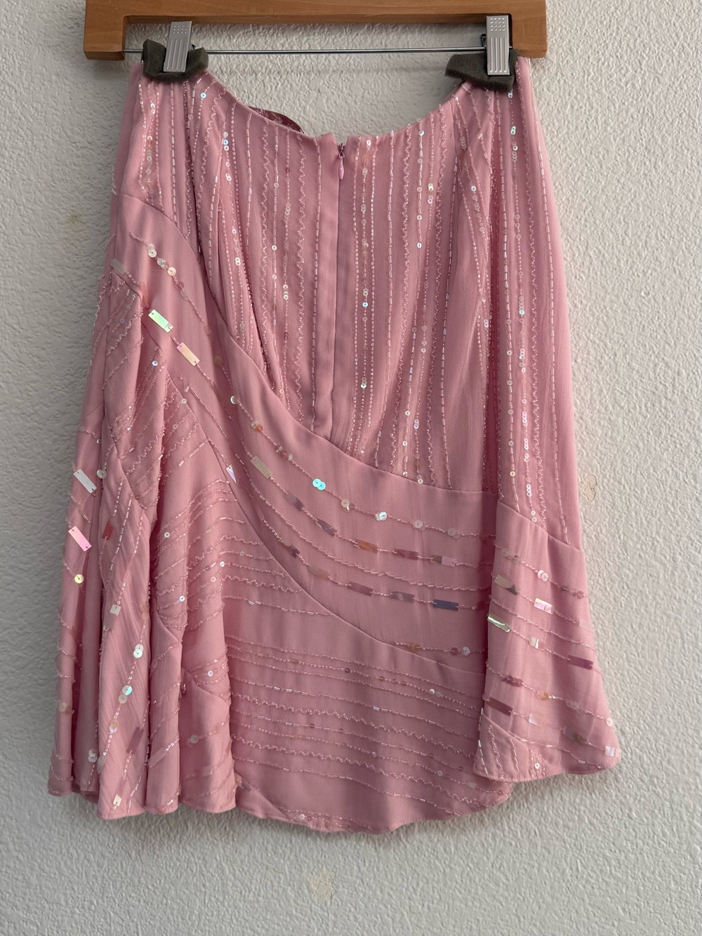 Embellished Pink Circle Skirt 100% silk - Picture 4 of 4